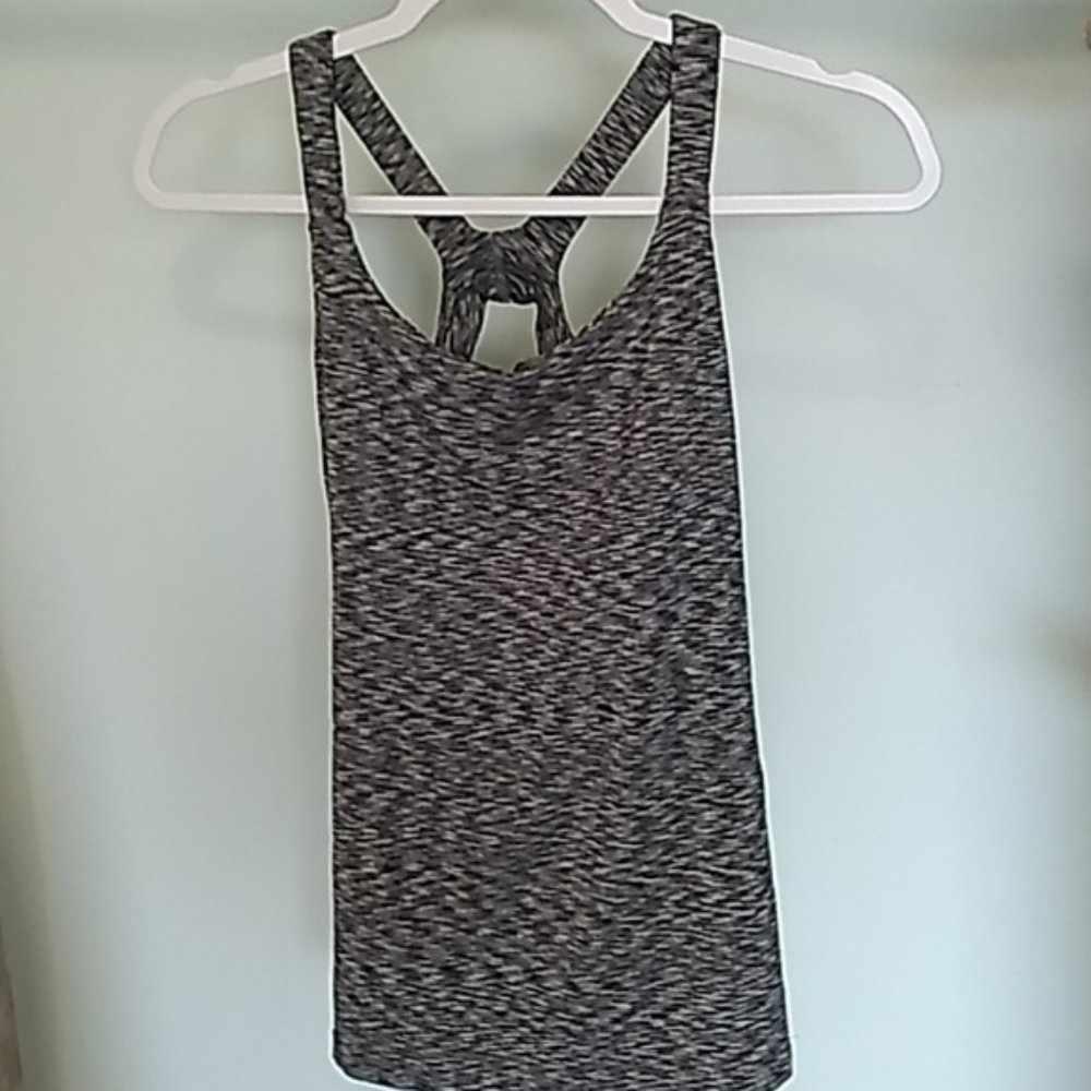 The North Face marled black grey built in unpadded bra racer back